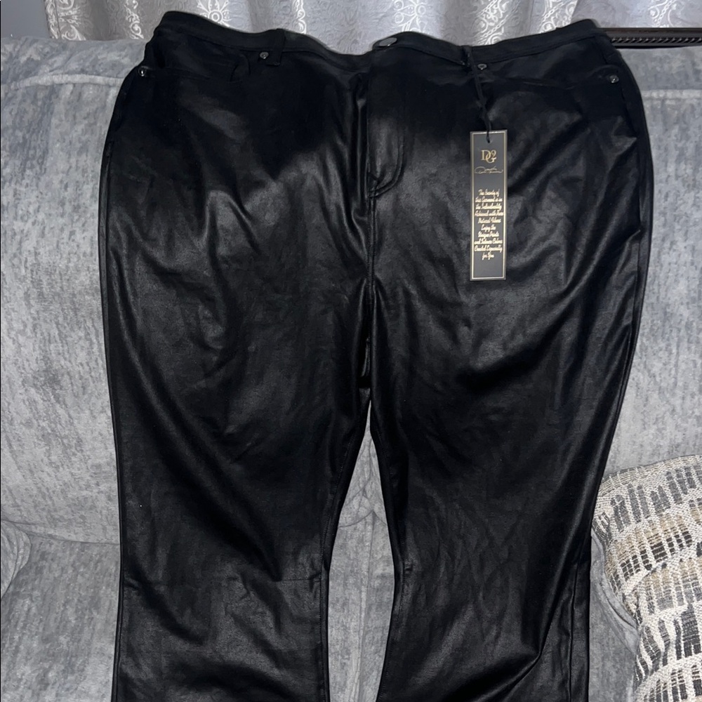 DG2 by Diane Gilman Sleek Black Faux Leather Pants